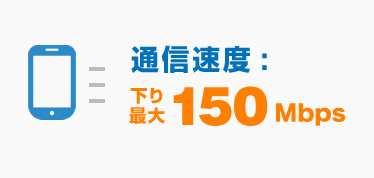 通信速度:下り最大150Mbps